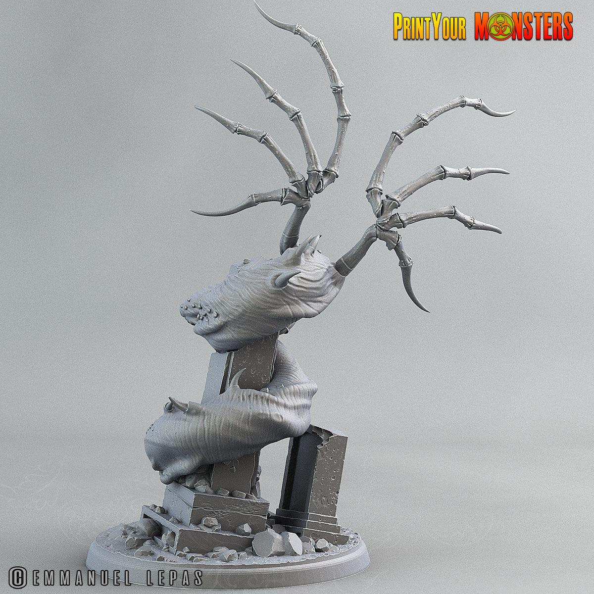 3D Printed Print Your Monsters The Living Graveyard Graveyard Dragon 28mm - 32mm D&D Wargaming