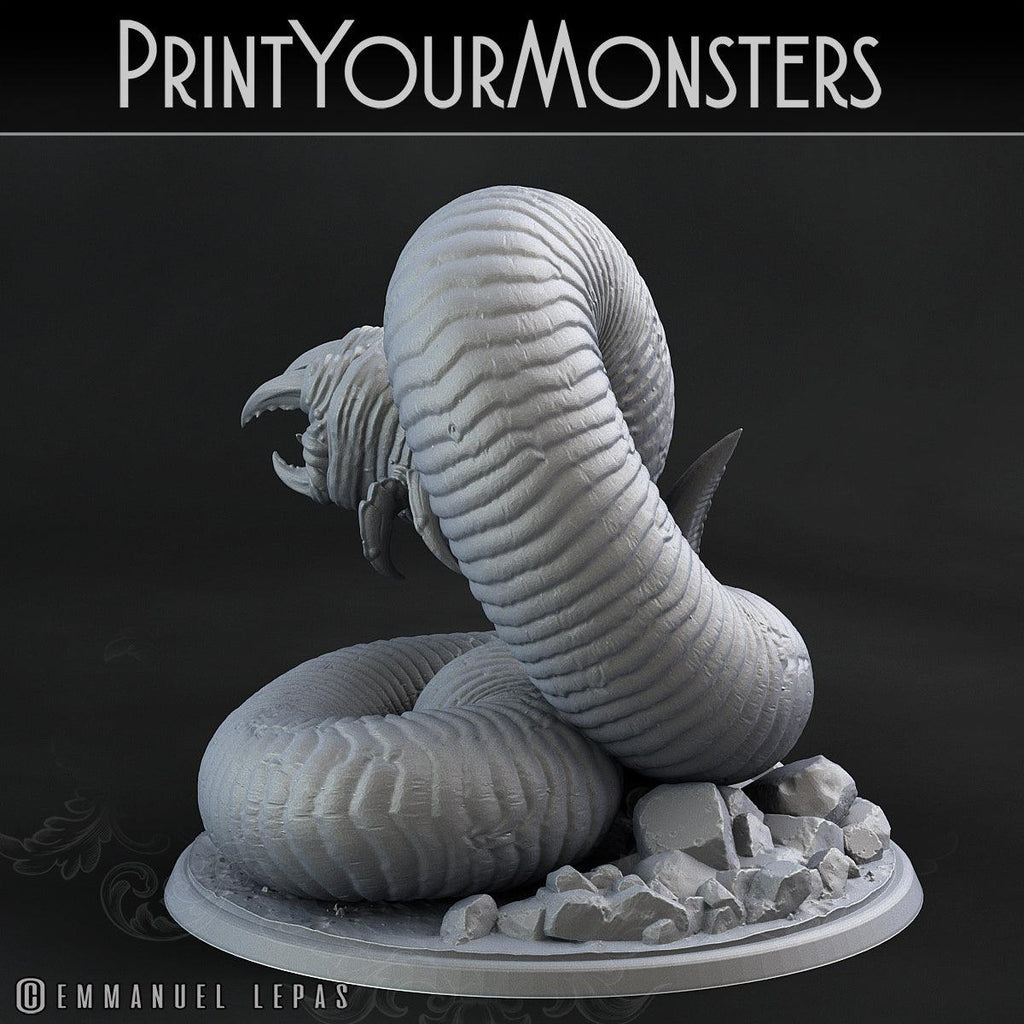 3D Printed Print Your Monsters Tomb Grub Worms Subterranean Terrors 28mm - 32mm D&D Wargaming