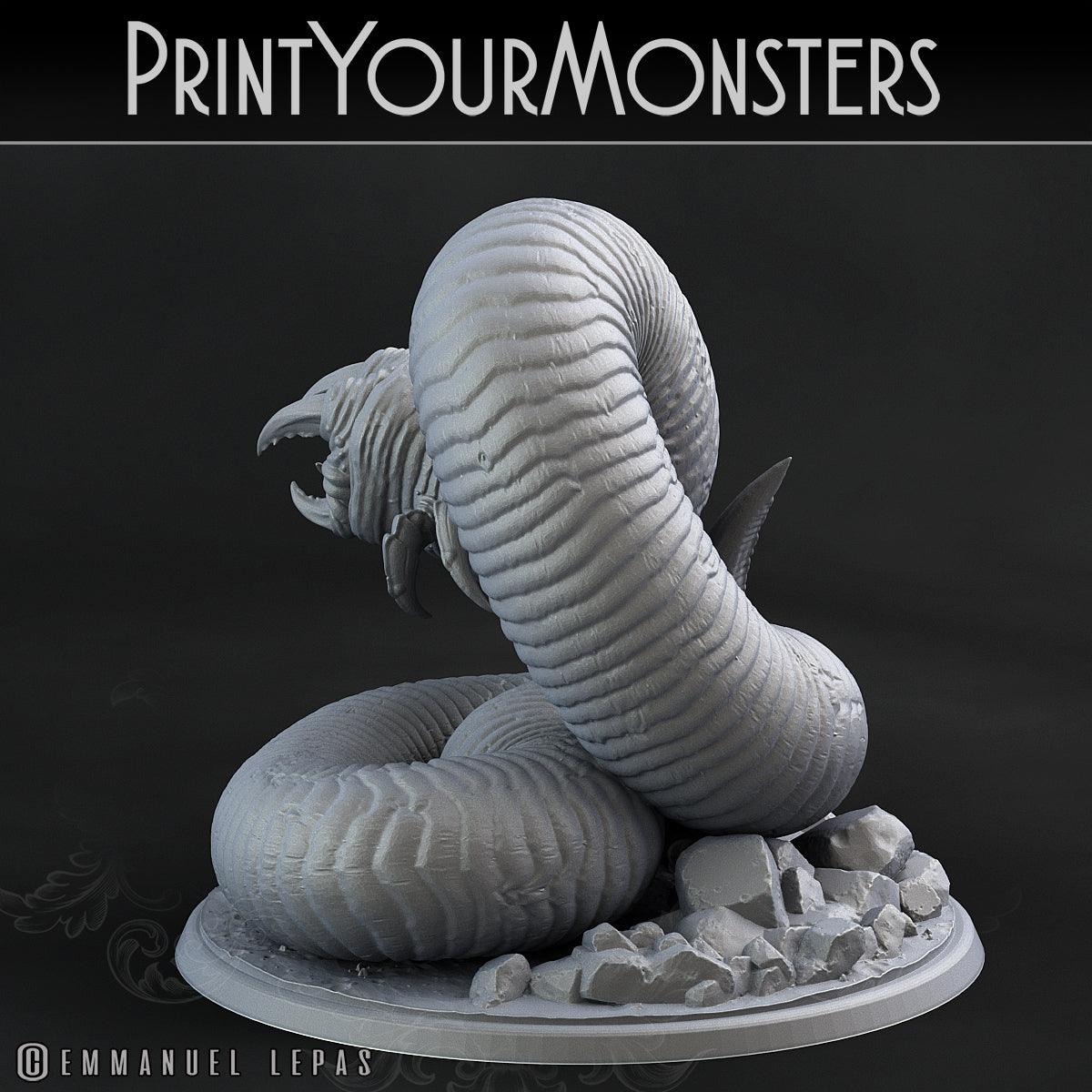 3D Printed Print Your Monsters Tomb Grub Worms Subterranean Terrors 28mm - 32mm D&D Wargaming