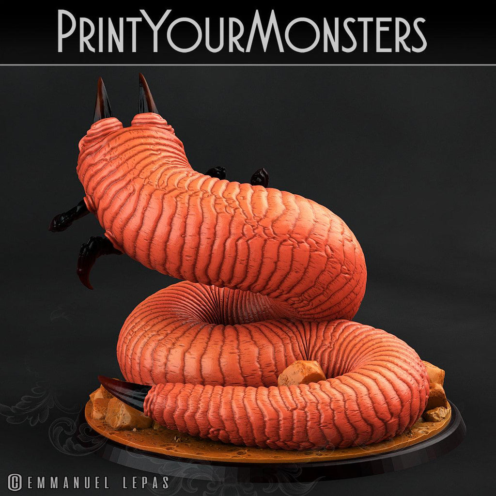 3D Printed Print Your Monsters Tomb Grub Worms Subterranean Terrors 28mm - 32mm D&D Wargaming