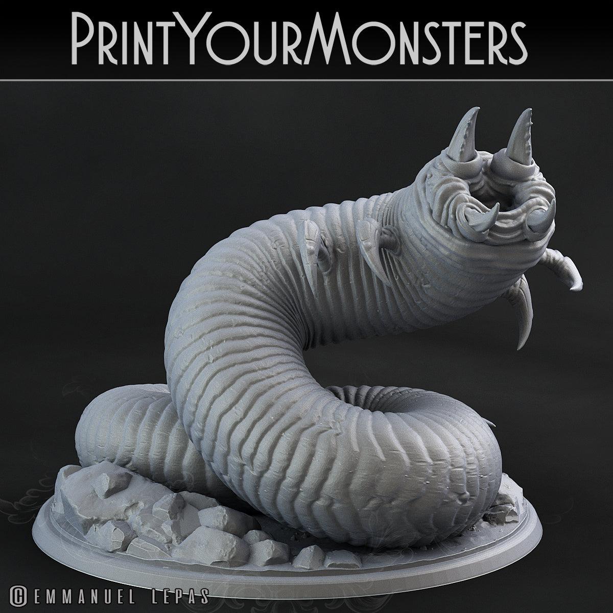 3D Printed Print Your Monsters Tomb Grub Worms Subterranean Terrors 28mm - 32mm D&D Wargaming