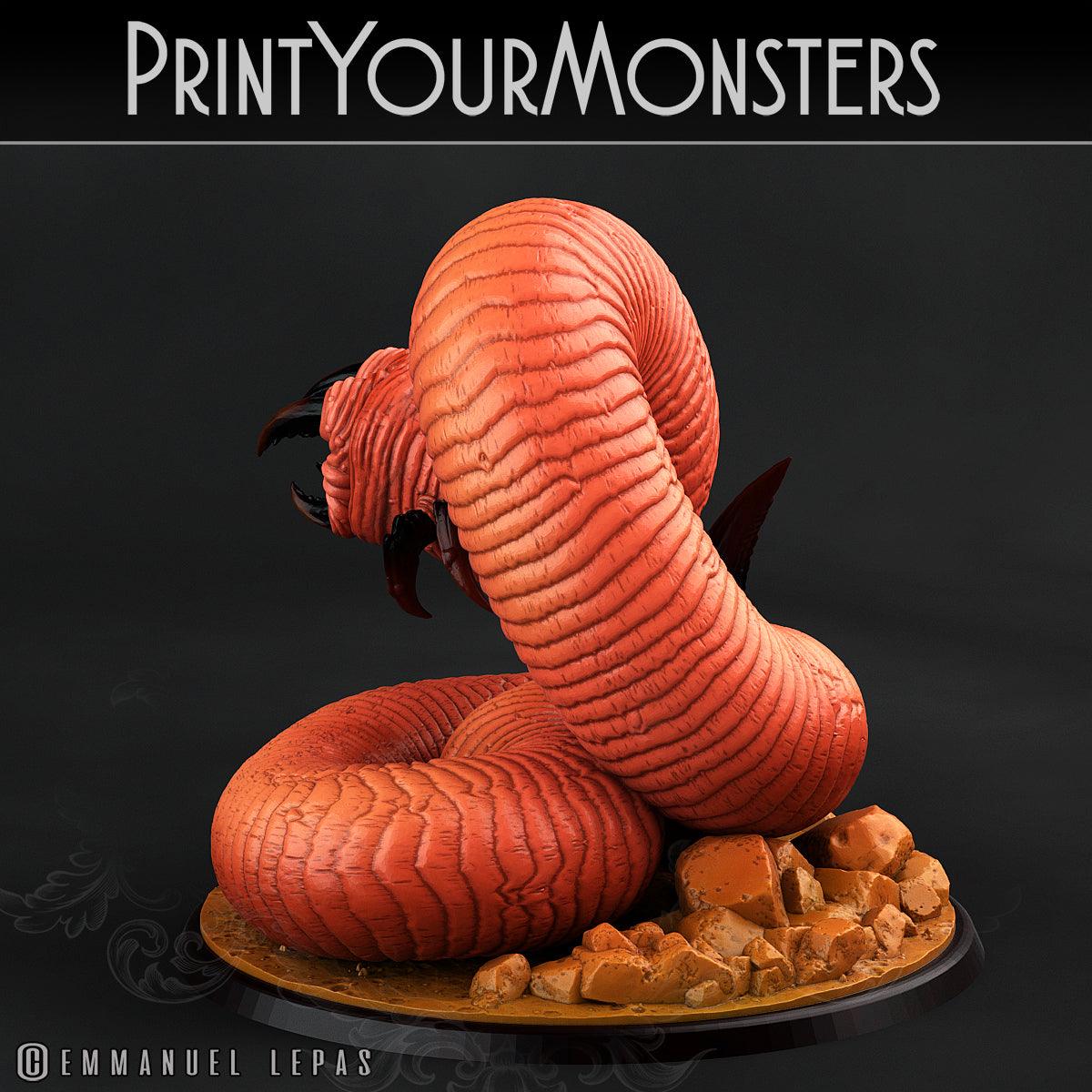 3D Printed Print Your Monsters Tomb Grub Worms Subterranean Terrors 28mm - 32mm D&D Wargaming