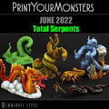 3D Printed Print Your Monsters Total Serpents Full Set 28mm - 32mm D&D Wargaming