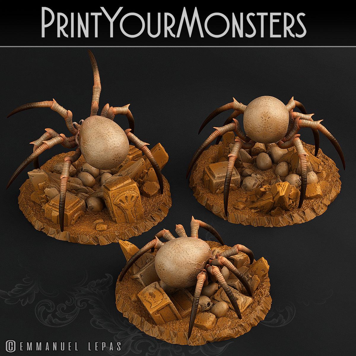3D Printed Print Your Monsters Total Spiders Set 28mm - 32mm D&D Wargaming