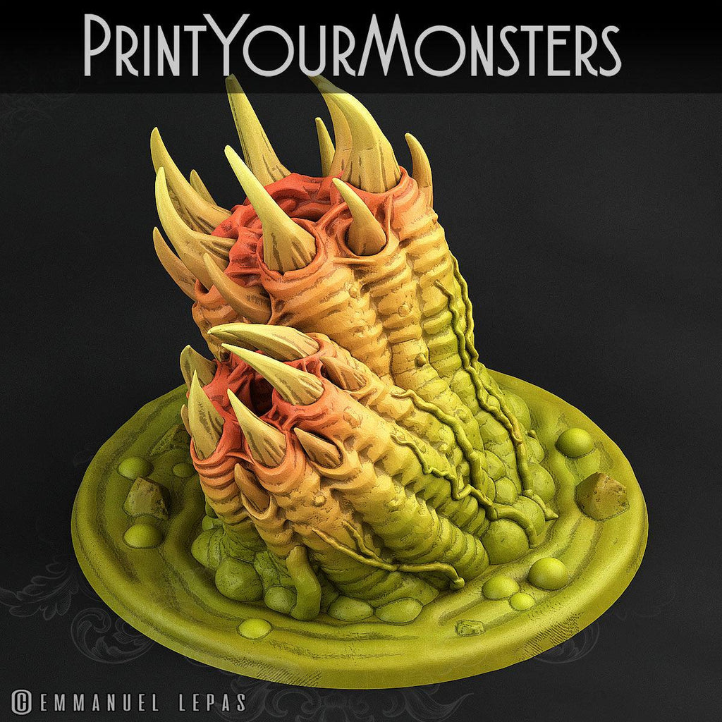3D Printed Print Your Monsters Total Worms 2 Set 28mm - 32mm D&D Wargaming