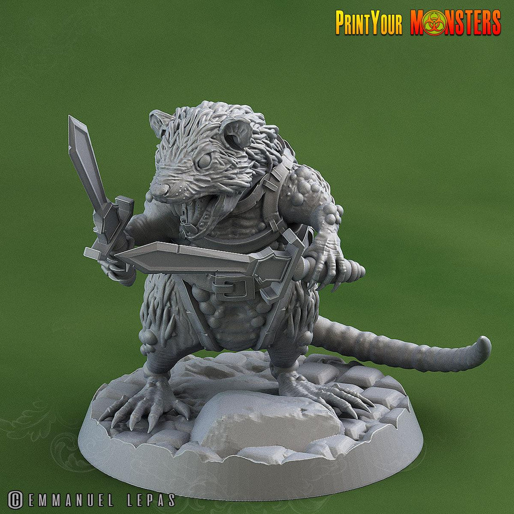 3D Printed Print Your Monsters Toxic Rat Soldiers The Toxic Rats Domination Set 28mm - 32mm D&D Wargaming