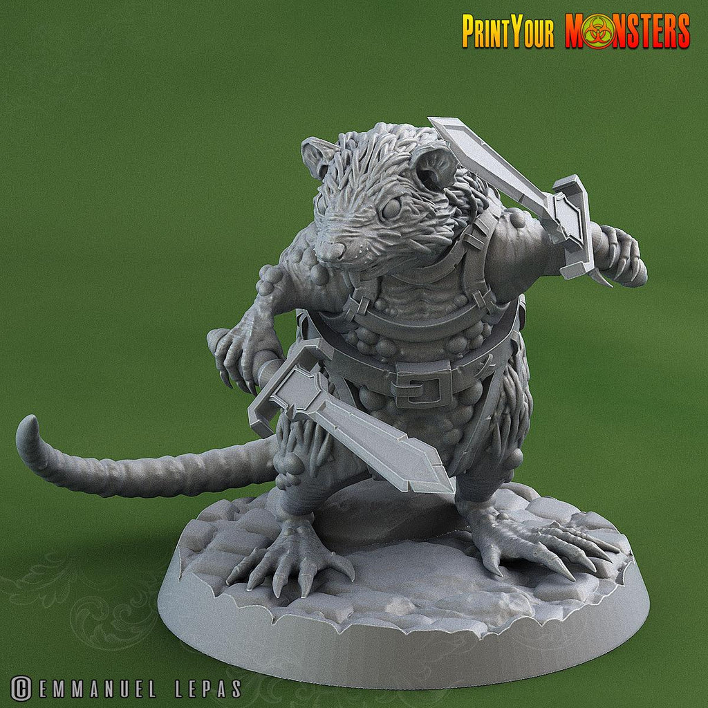 3D Printed Print Your Monsters Toxic Rat Soldiers The Toxic Rats Domination Set 28mm - 32mm D&D Wargaming