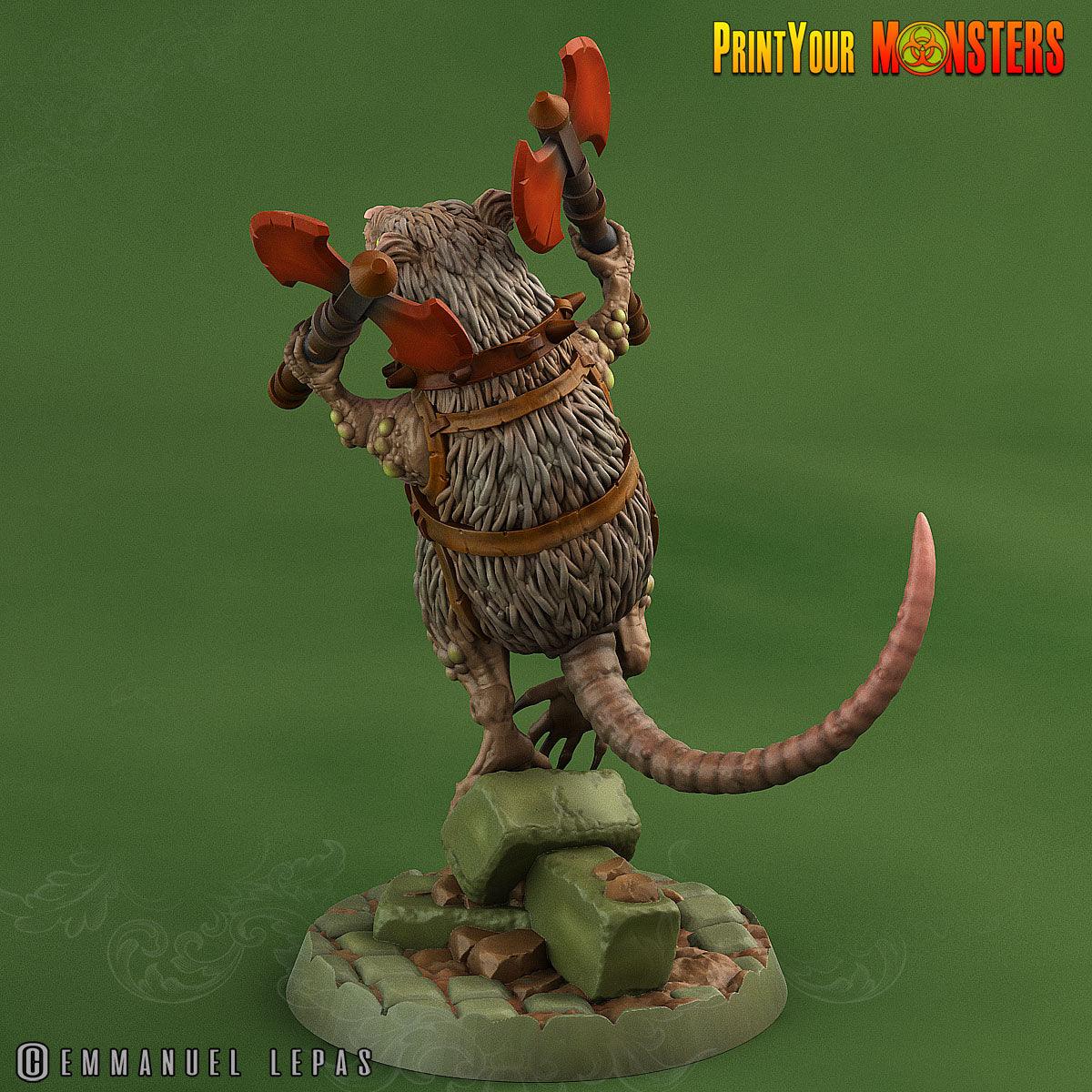 3D Printed Print Your Monsters Toxic Rat Soldiers The Toxic Rats Domination Set 28mm - 32mm D&D Wargaming