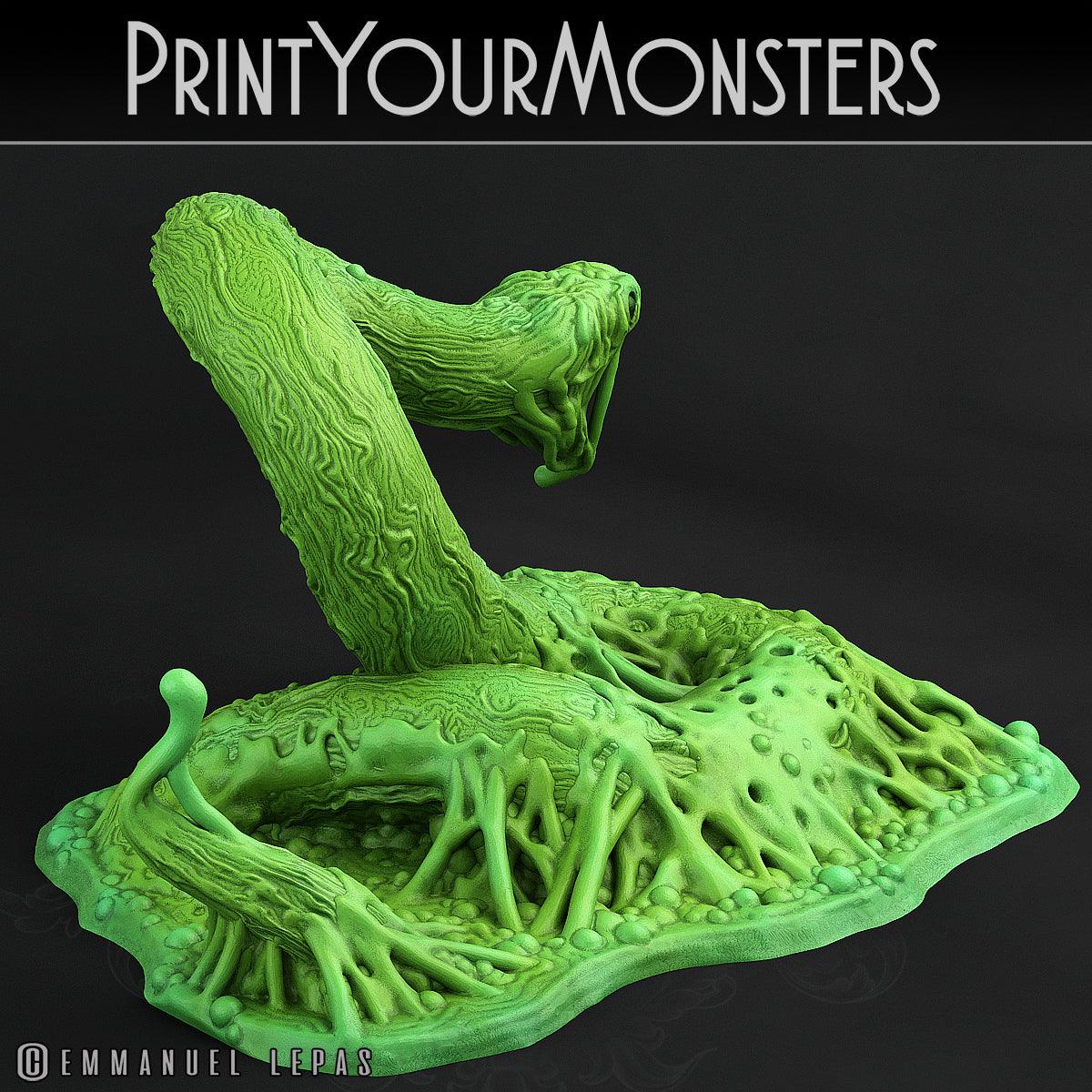 3D Printed Print Your Monsters Viper Ooze Total Serpents 28mm - 32mm D&D Wargaming