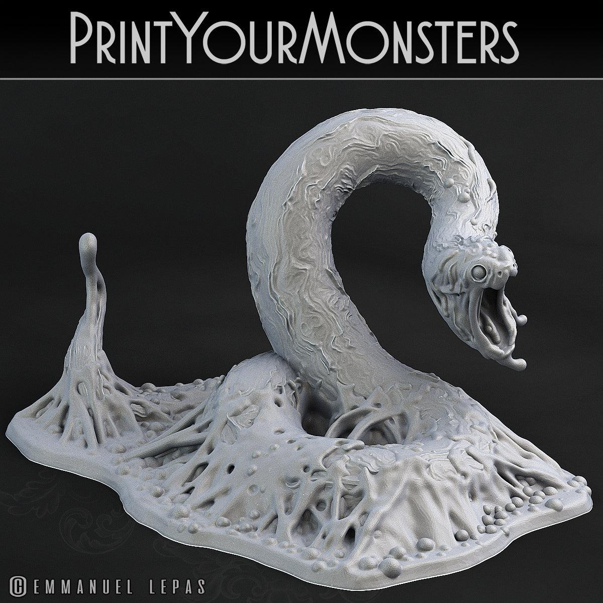3D Printed Print Your Monsters Viper Ooze Total Serpents 28mm - 32mm D&D Wargaming