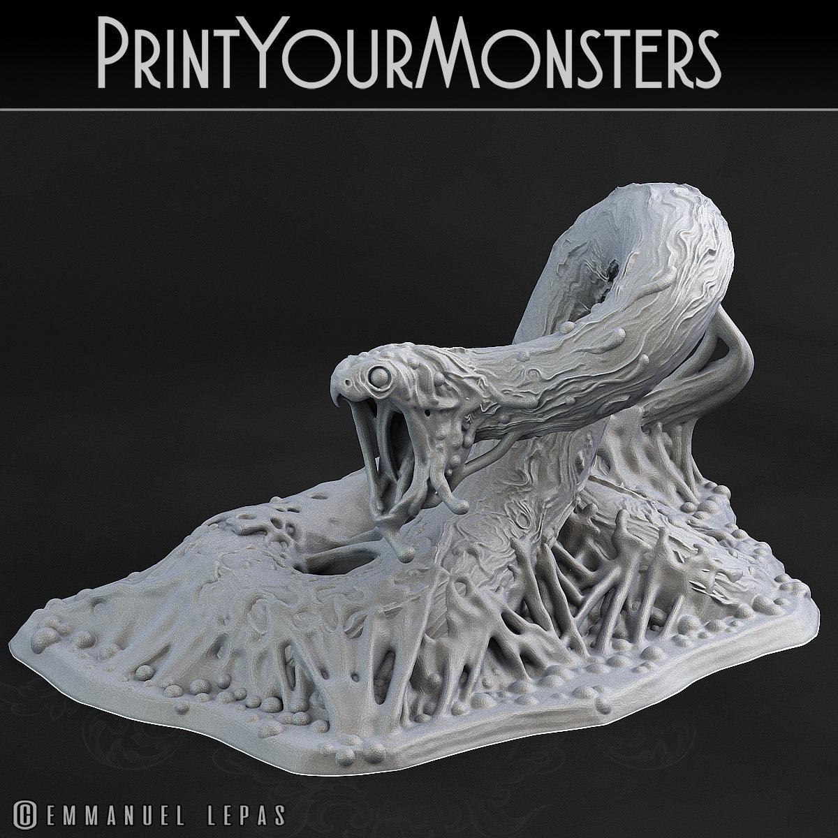 3D Printed Print Your Monsters Viper Ooze Total Serpents 28mm - 32mm D&D Wargaming