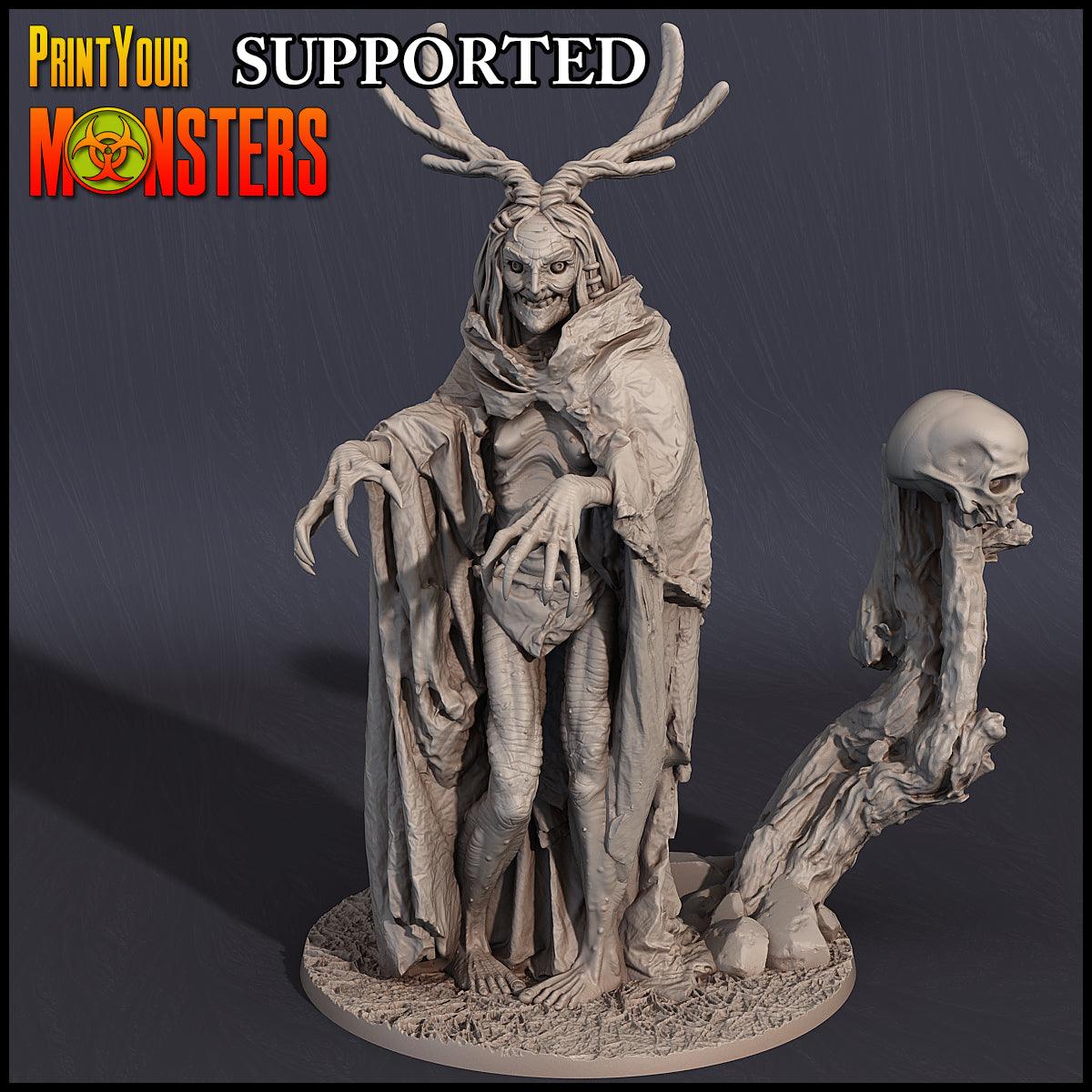 3D Printed Print Your Monsters Witches Pack Full Set 28mm - 32mm D&D Wargaming