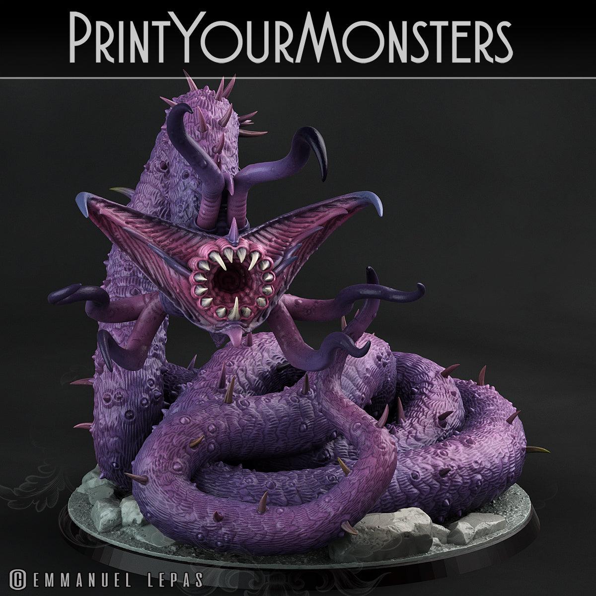 3D Printed Print Your Monsters Worms Subterranean Terrors 28mm - 32mm D&D Wargaming