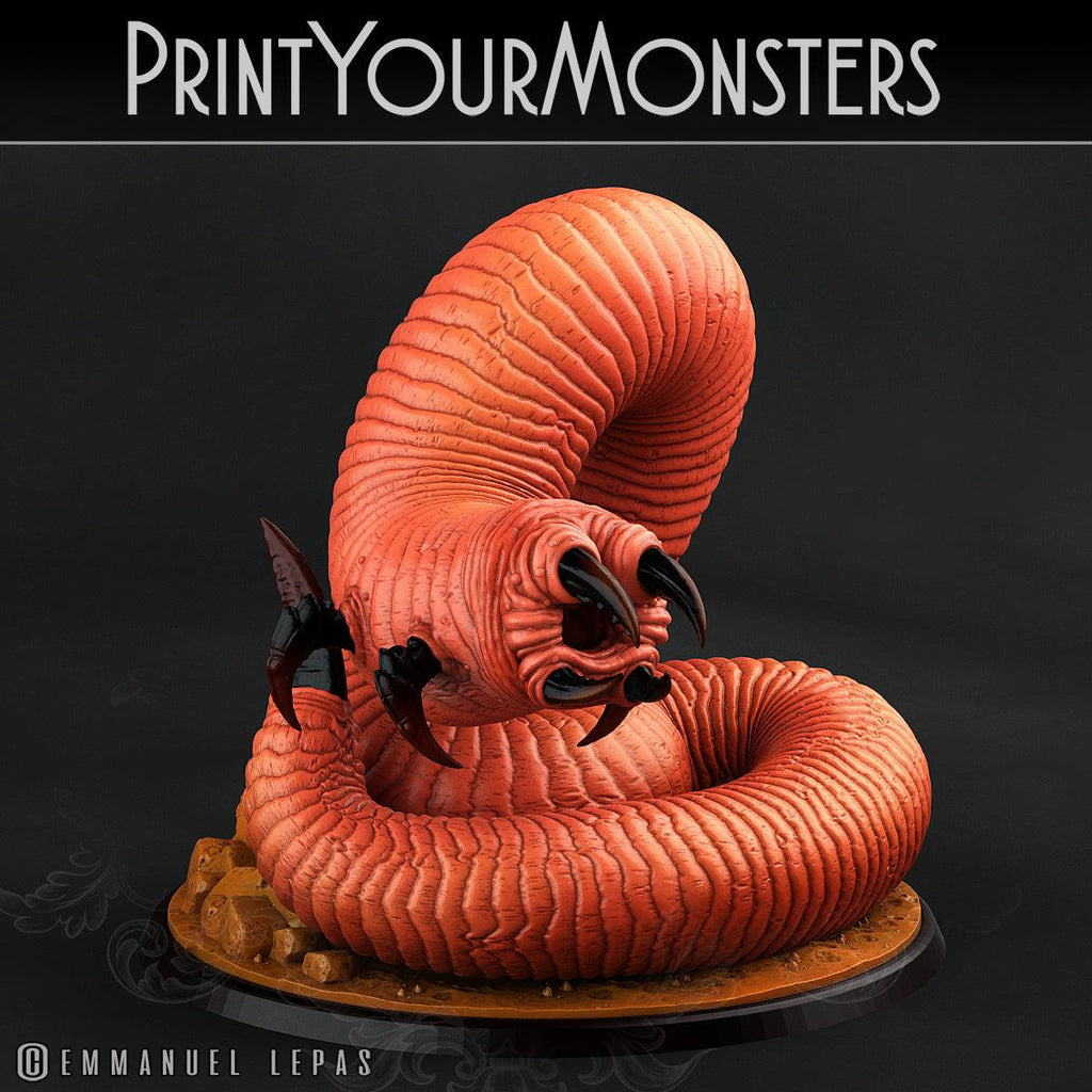 3D Printed Print Your Monsters Worms Subterranean Terrors 28mm - 32mm D&D Wargaming