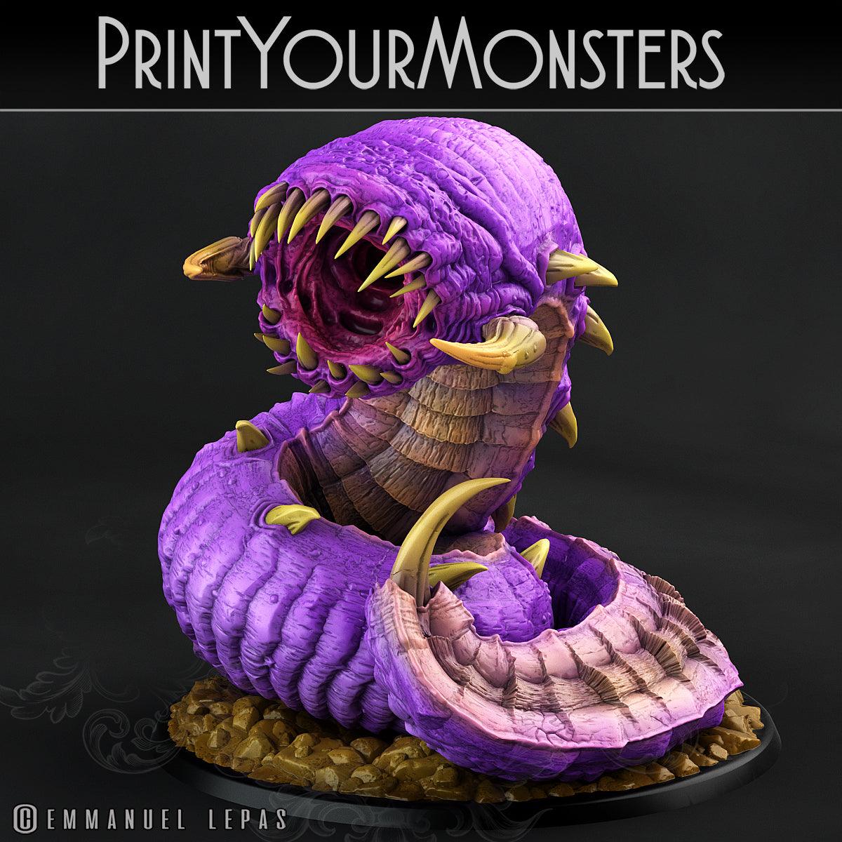 3D Printed Print Your Monsters Worms Subterranean Terrors 28mm - 32mm D&D Wargaming