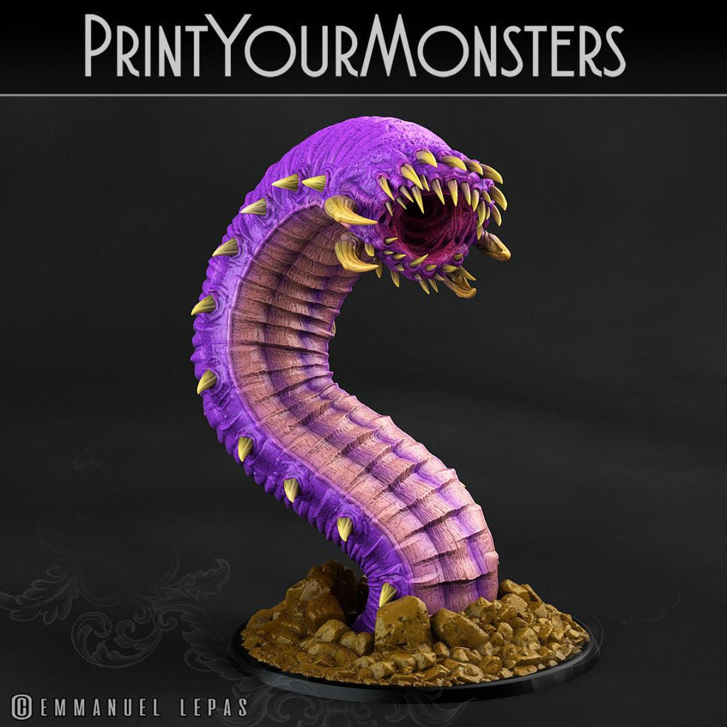 3D Printed Print Your Monsters Worms Subterranean Terrors 28mm - 32mm D&D Wargaming