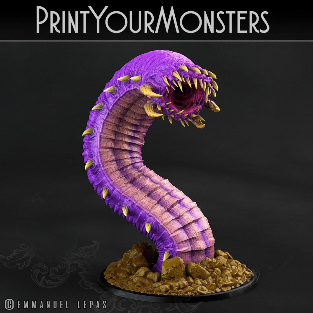 3D Printed Print Your Monsters Worms Subterranean Terrors 28mm - 32mm D&D Wargaming