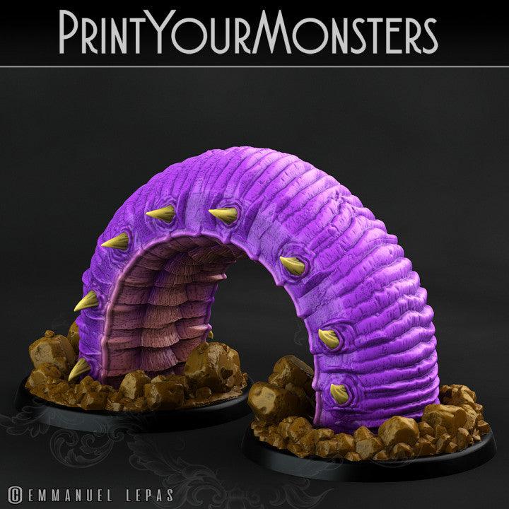 3D Printed Print Your Monsters Worms Subterranean Terrors 28mm - 32mm D&D Wargaming