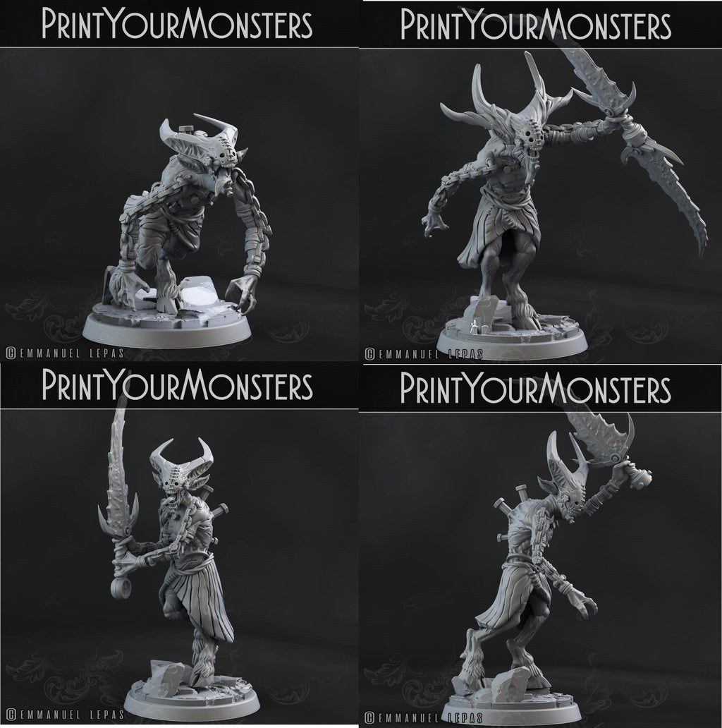 3D Printed Print your Monster Demons Set 28 32mm D&D
