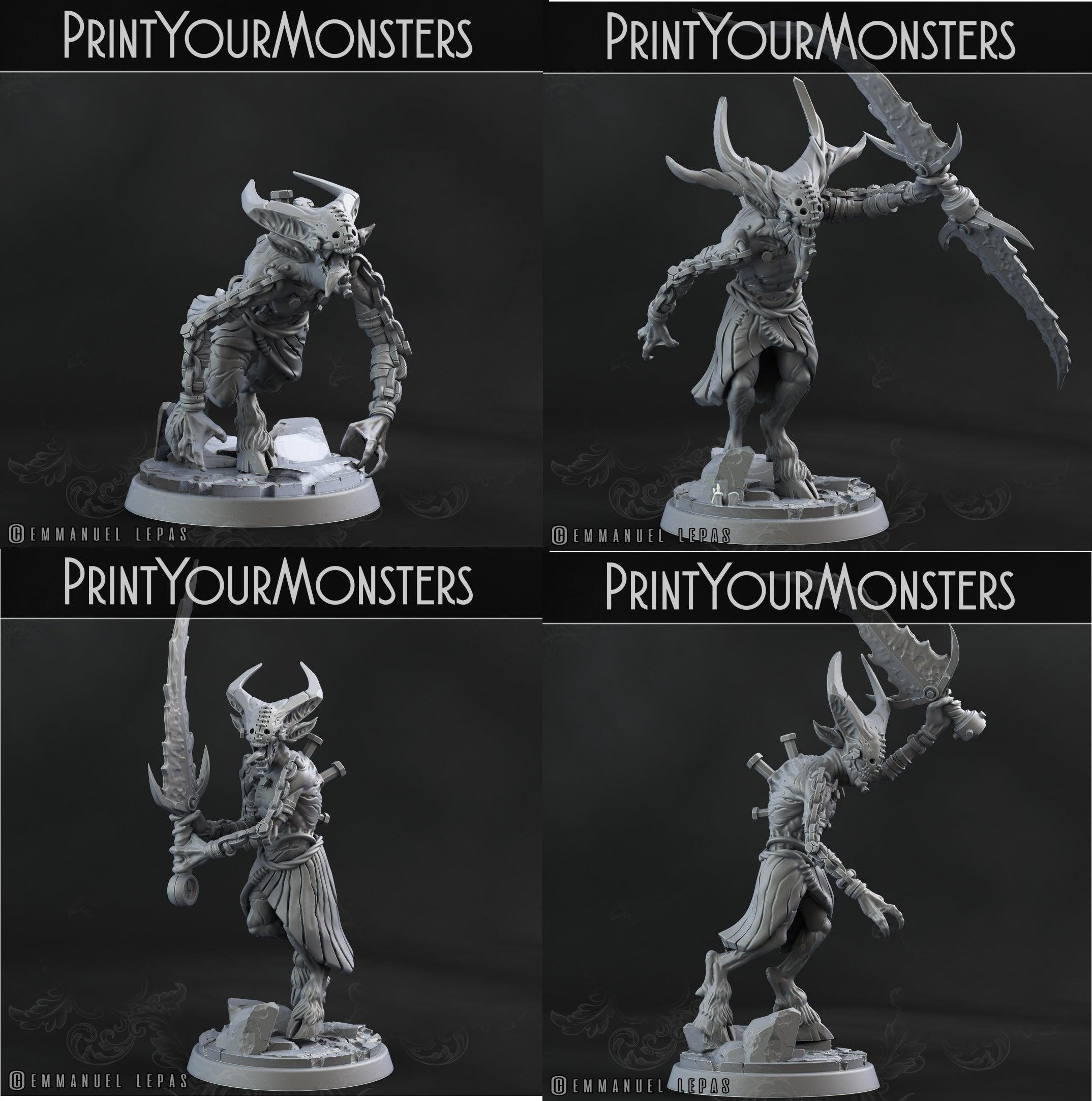 3D Printed Print your Monster Demons Set 28 32mm D&D