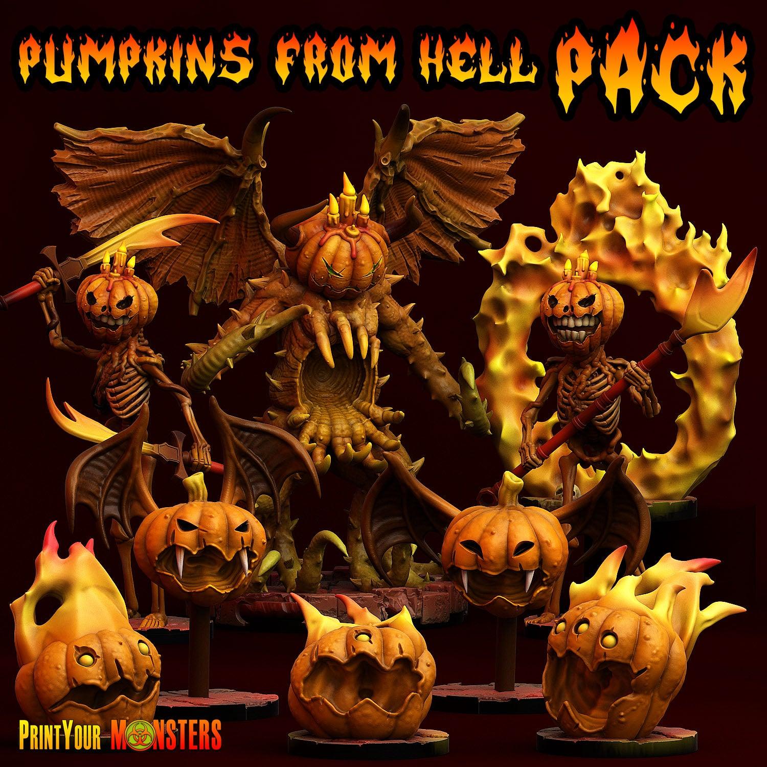 3D Printed Print your Monster Fire Hell Portal Pumpkins From Hell 28 32mm D&D