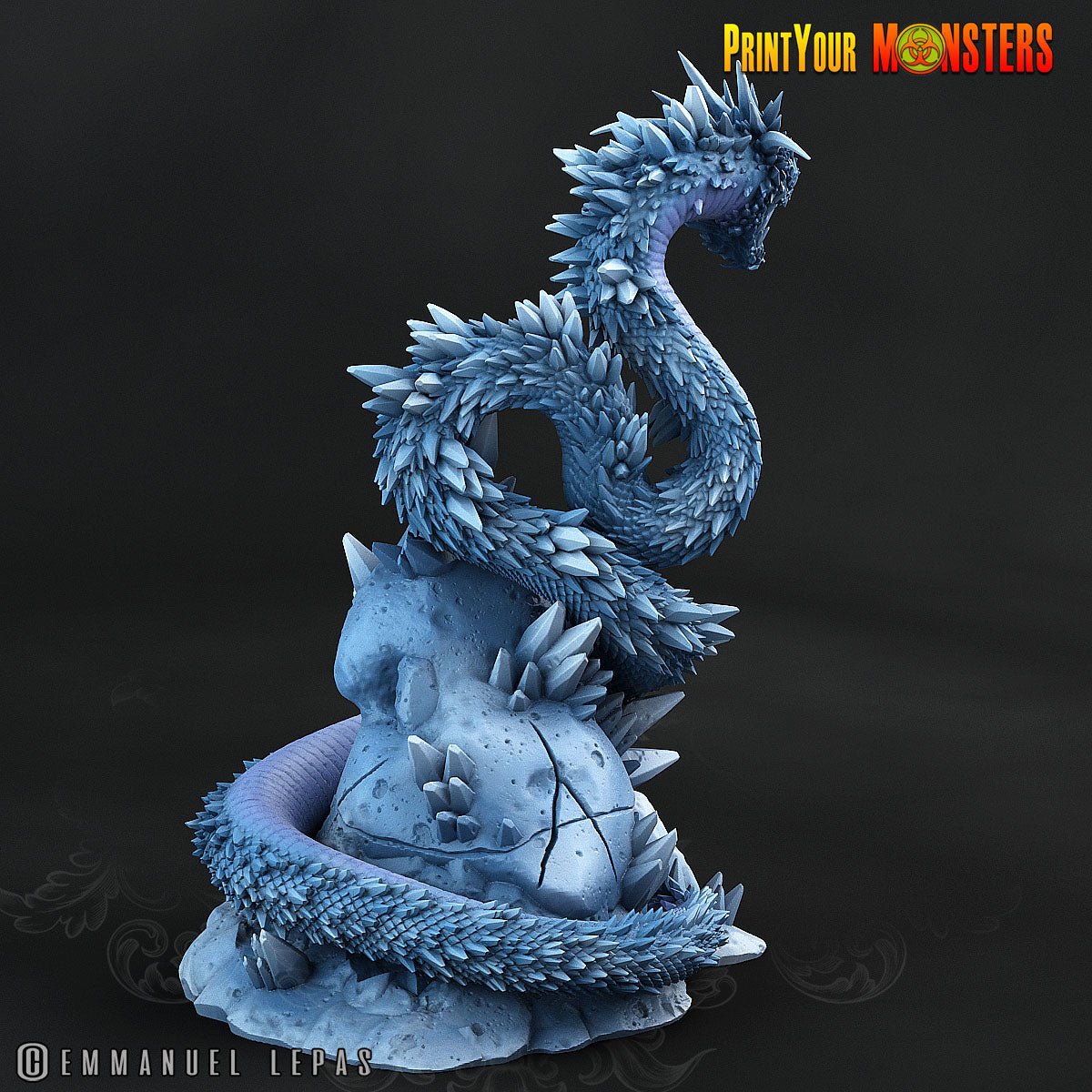 3D Printed Print your Monster Frost Shard Goblins - Glacialfang the Behemoth Serpentc 28 32mm D&D