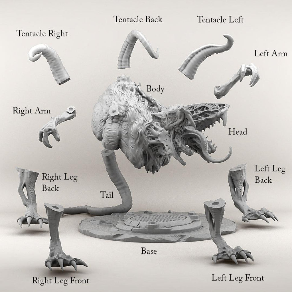 3D Printed Print your Monster Giant Mutant Rat 28 32mm D&D