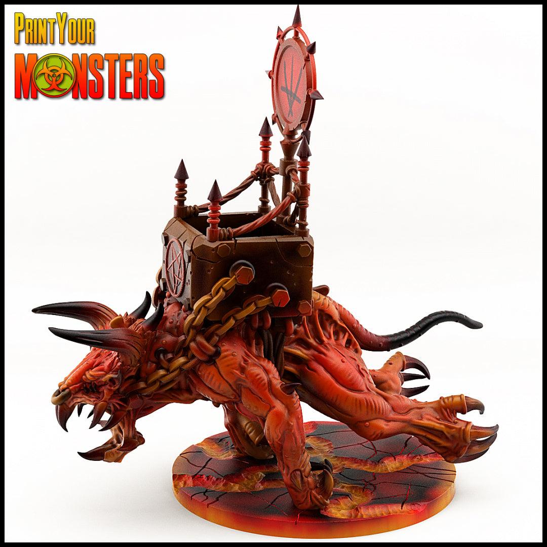 3D Printed Print your Monster Mounted Demon Creature 28 32mm D&D