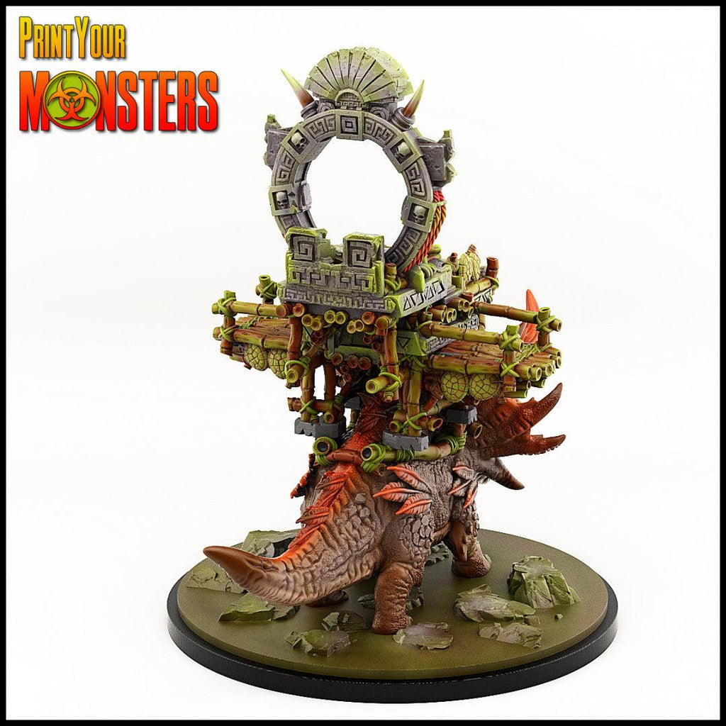3D Printed Print your Monster Mounted Triceratops 28 32mm D&D