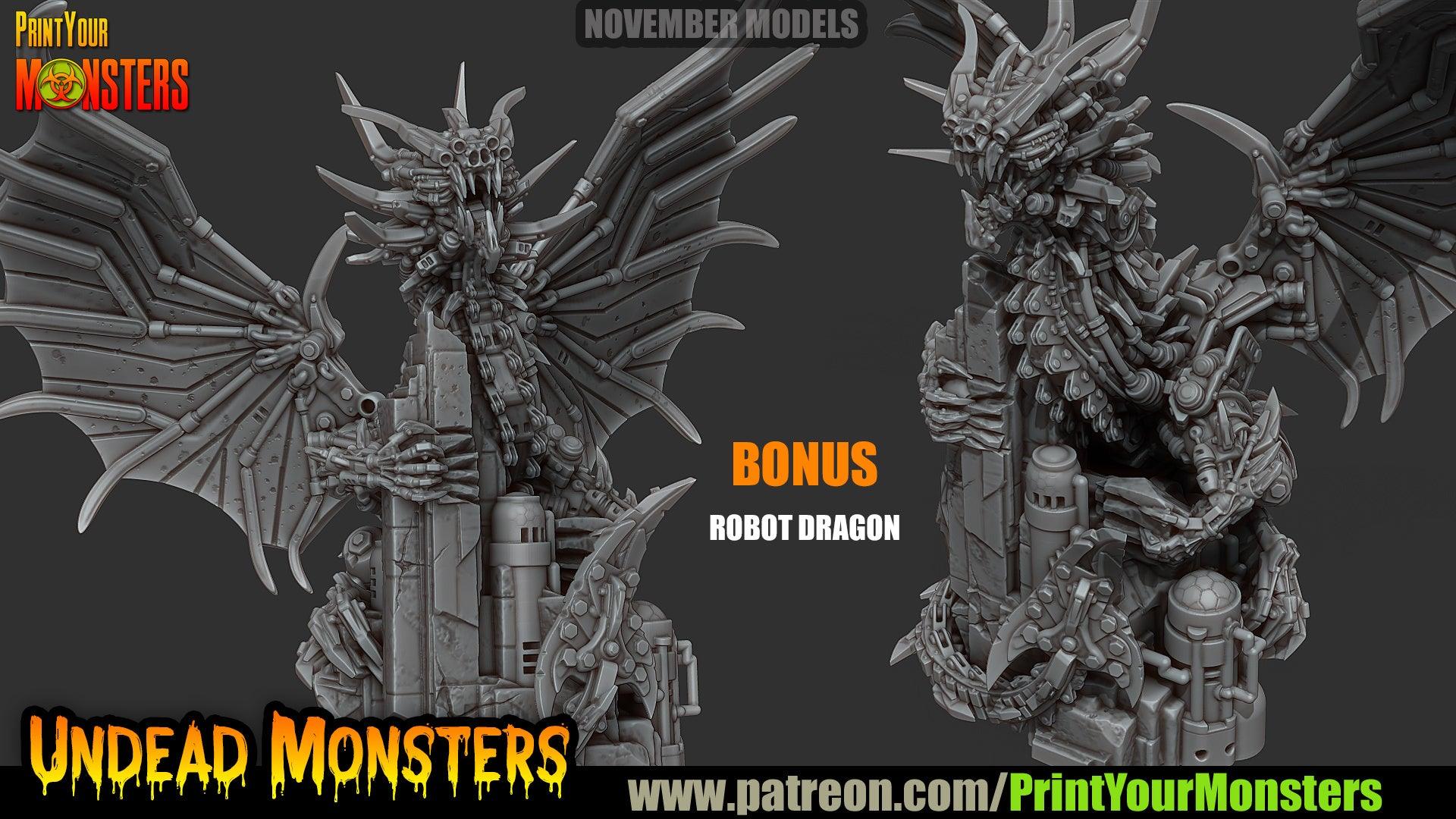 3D Printed Print your Monster Robot Dragon 28 32mm D&D