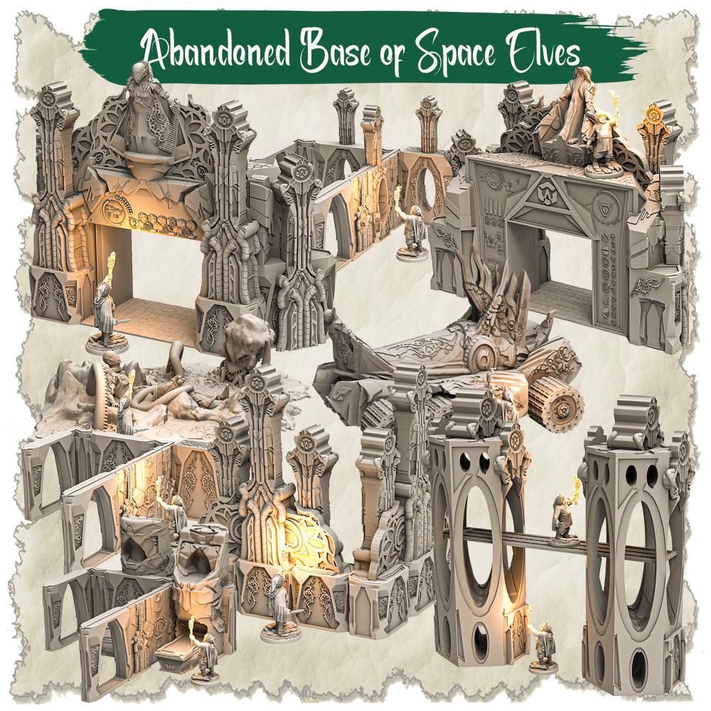 3D Printed SAWANT3D Abandoned Base of Space Elves Set 28 32mm Ragnarok d&d