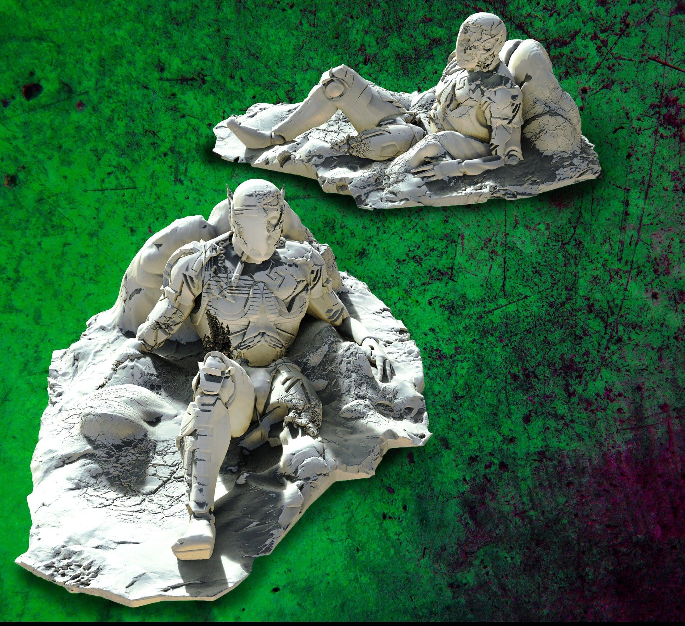 3D Printed SAWANT3D Dying Space Elf 28 32mm D&D