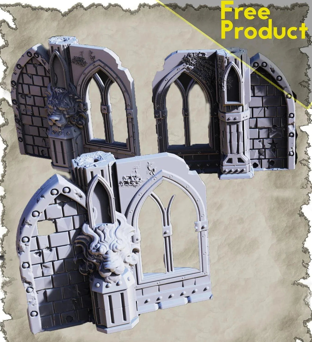 3D Printed SAWANT3D Ruins in the Desert - Window 28 32mm D&D