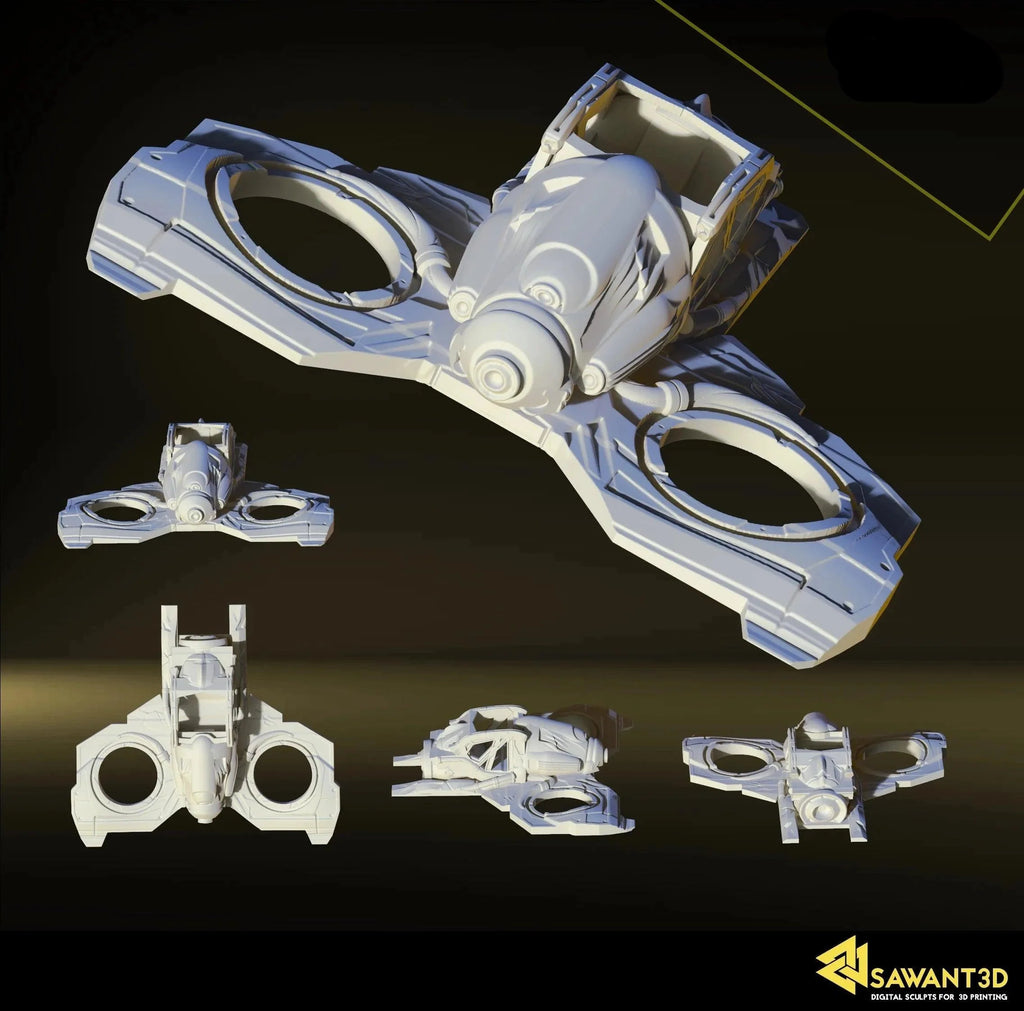 3D Printed SAWANT3D Space Speeder Spaceship 28 32mm Ragnarok d&d