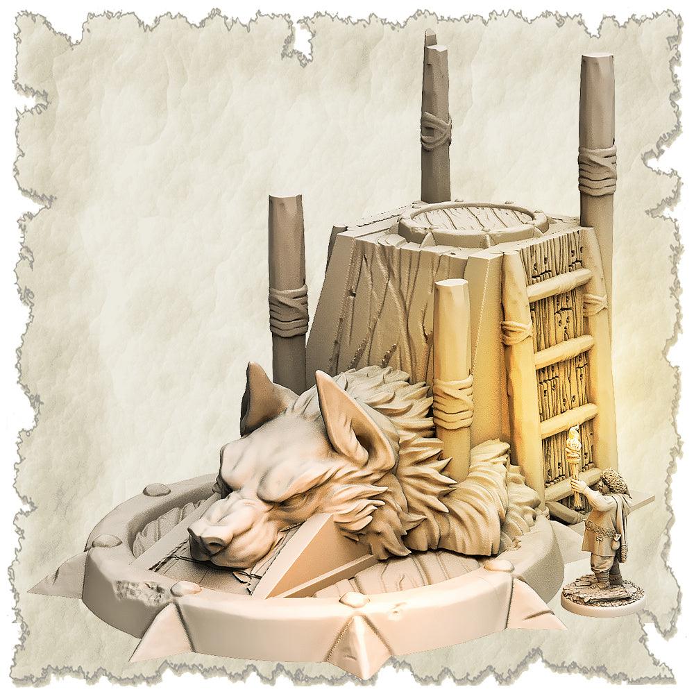 3D Printed SAWANT3D Wolf Landing Tower 28 32mm Ragnarok d&d