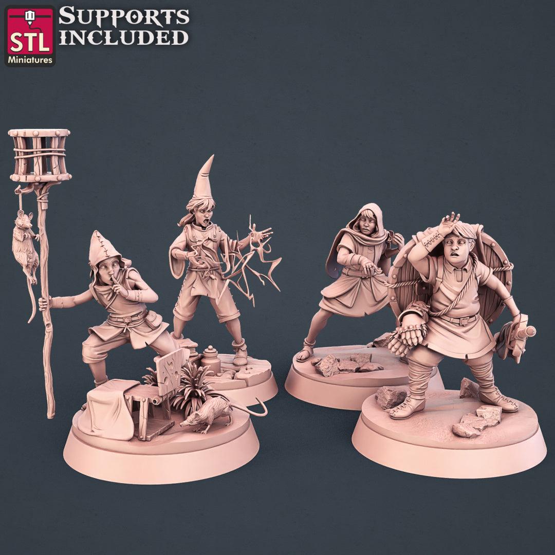 3D Printed STL Miniatures Apprentice Set  28mm - 32mm War Gaming D&D