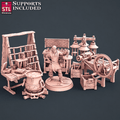 3D Printed STL Miniatures Candle Maker Set Fantasy NPC 2 | 28 - 32mm War Gaming D&D