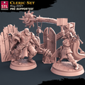 3D Printed STL Miniatures Cleric Set 28 - 32mm War Gaming D&D
