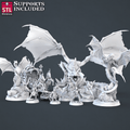 3D Printed STL Miniatures Dragon Hunters Set | 28 - 32mm War Gaming D&D