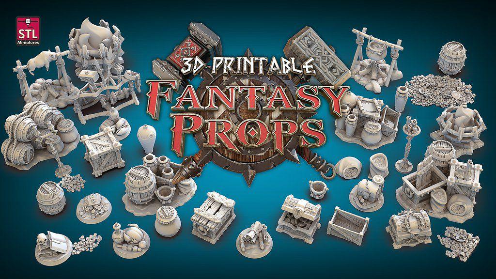 3D Printed STL Miniatures Fantasy Props Seta 28 - 32mm War Gaming D&D