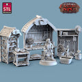 3D Printed STL Miniatures Gardener Set Fantasy NPC 28mm - 32mm War Gaming D&D