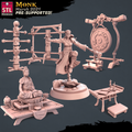 3D Printed STL Miniatures Monk Set 28 - 32mm War Gaming D&D