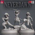 3D Printed STL Miniatures NeverDawn Red Sand Sand Maidens Set 28 - 32mm War Gaming D&D