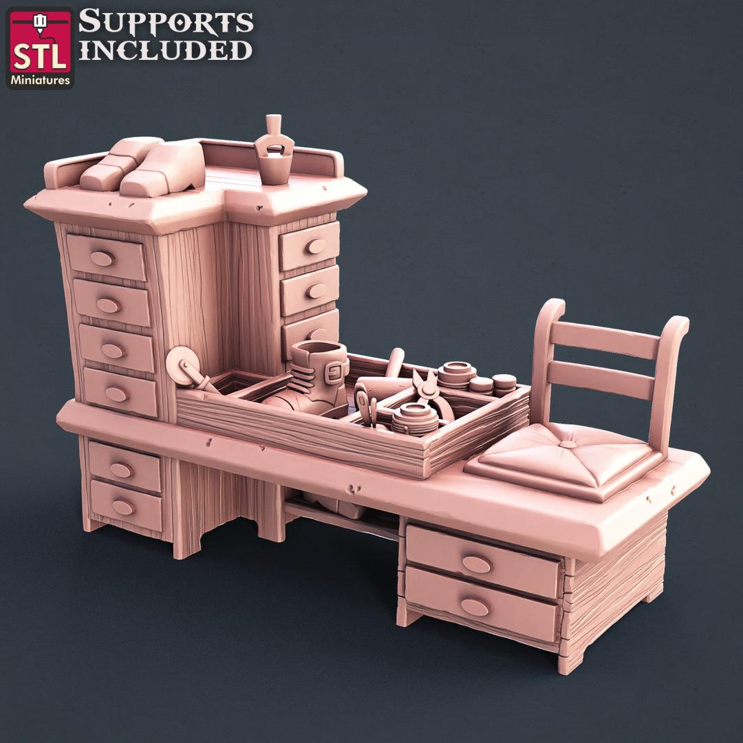 3D Printed STL Miniatures Shoemakers Set 28 - 32mm War Gaming D&D