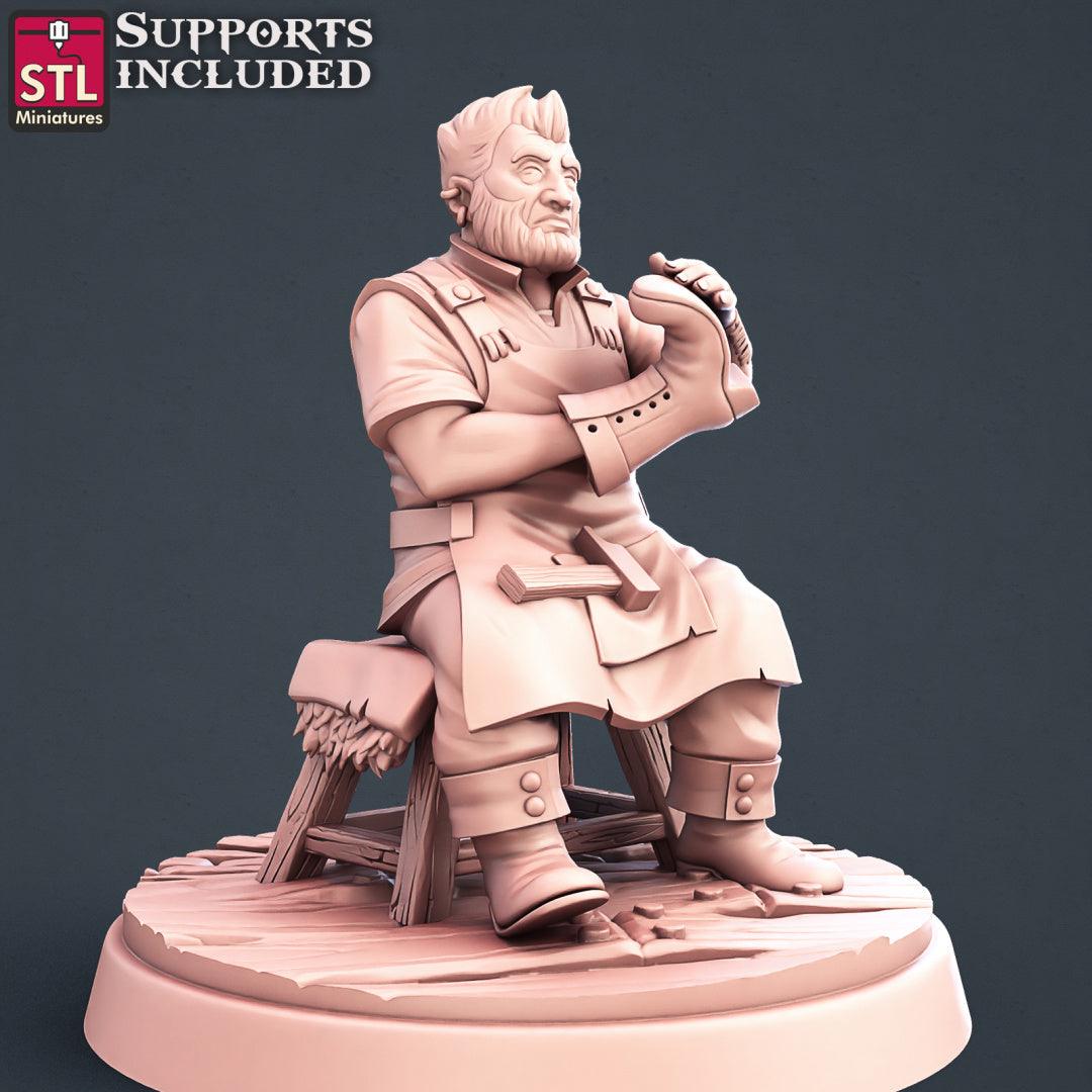 3D Printed STL Miniatures Shoemakers Set 28 - 32mm War Gaming D&D