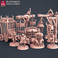 3D Printed STL Miniatures Slave Merchant Set 28 - 32mm War Gaming D&D