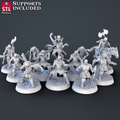 3D Printed STL Miniatures Undead Set 28mm - 32mm War Gaming D&D