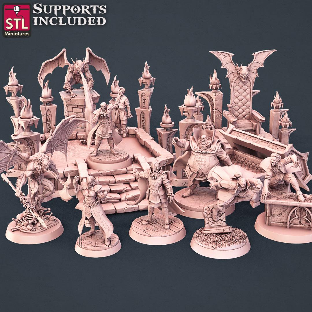 3D Printed STL Miniatures Vampire Set 28 - 32mm War Gaming D&D