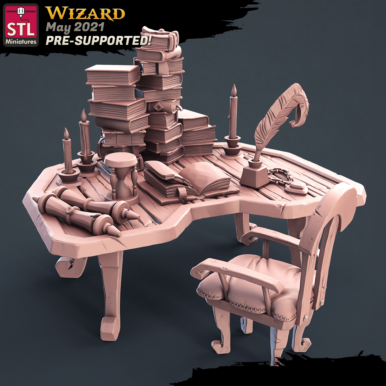 3D Printed STL Miniatures Wizard Set 28 - 32mm War Gaming D&D