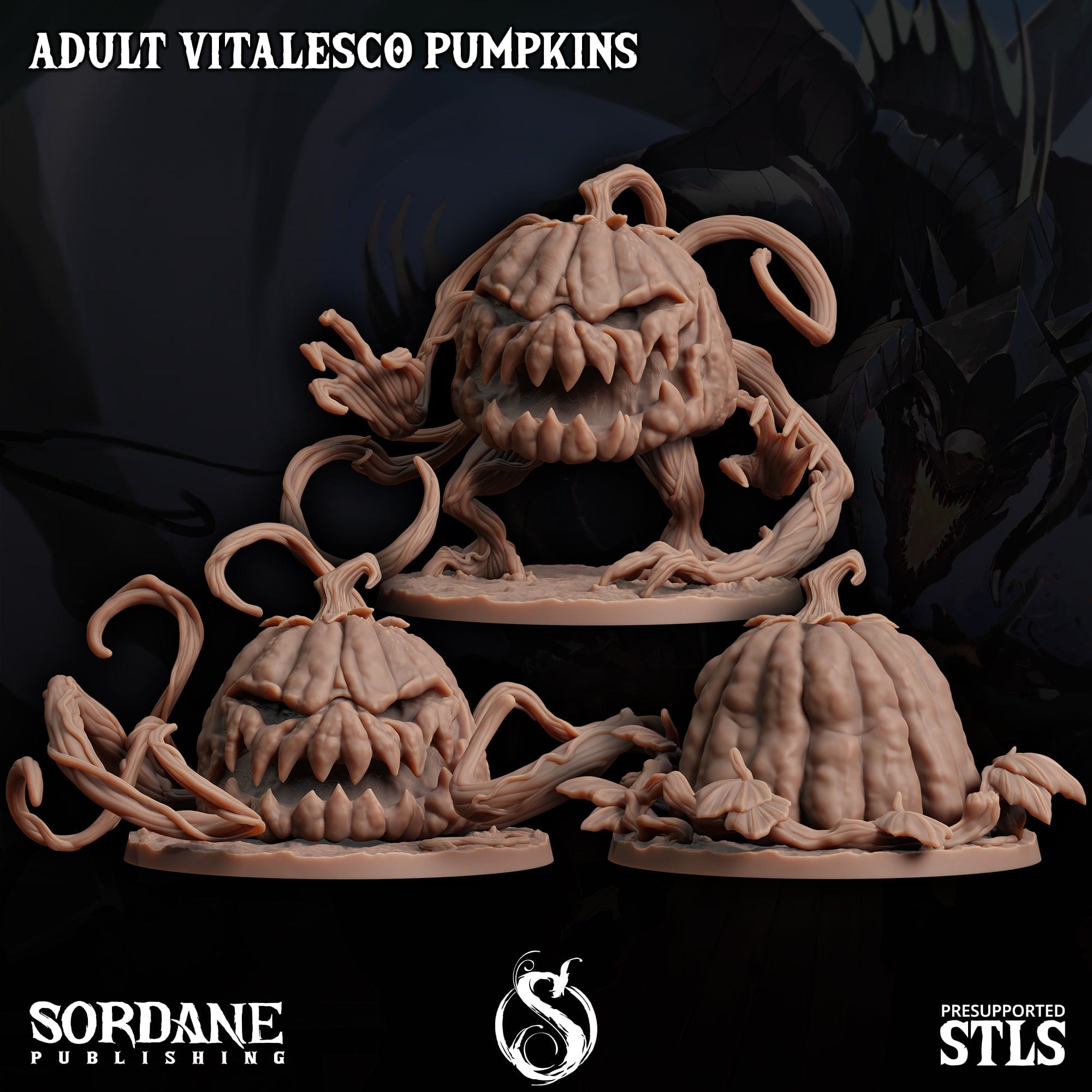 3D Printed Sordane Publishing Adult Vitalesco Pumpkins 28 32mm D&D